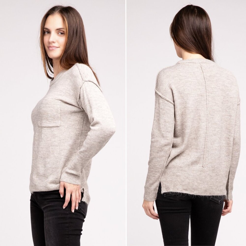 🆕 Zenana Melange Sweater - Size Small - Picture 9 of 10